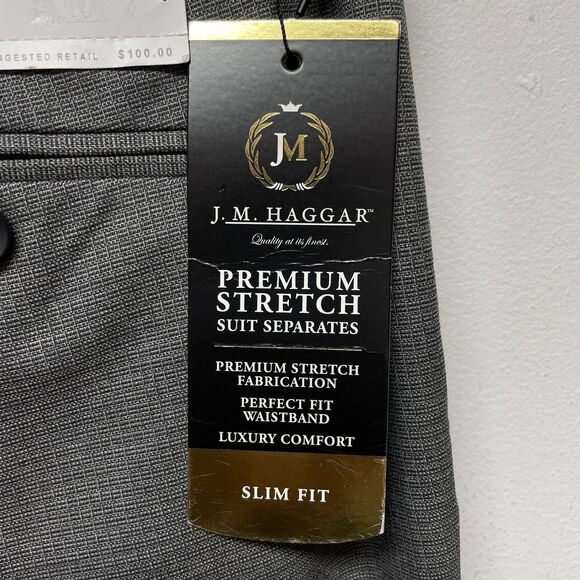 J.M. Haggar Suit Slim Fit Subtle Grid Dress Pants Men's W32 L30 Suit Separate - Picture 14 of 14